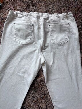 Eileen Fisher White Straight Leg Jeans Plus Size 2X Stretch Denim Pants